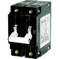 Blue Sea Systems 7251 Double Pole Ac Circuit Breaker, 50 Amp, White - 7251-Bss - 661-7251F1