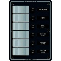 Blue Sea Systems 8053 Contura Water Resistant 12V Dc 6 Position Panel, Gray - 8053-Bss - 661-8053F1