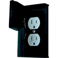 Diamond Group Weatherproof Standard Cover W/Receptacle, Black - Dg52522Svp - 681-Dg52522Svpf1