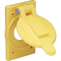 Marinco 7420Cr Yellow Polycarbonate Weatherproof Cover Fits 15A, 20A & 30A Single Receptacles - 7420Cr - 69-7420Crf1