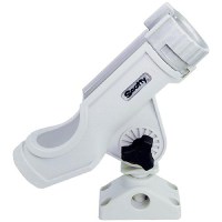 Scotty 230Wh Powerlock Rod Holder W/#241 Side/Deck Mount, White - 0230-Wh - 736-230Whf1