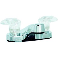 Valterra Catalina Pf222301 Chrome Finish Rv Lavatory Bathroom Faucet With Two Clear Acrylic Lever Handles - Pf222301 - 800-Pf222301F1