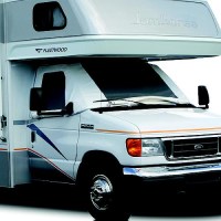 Adco 2522 Class C Deluxe Windshield Cover With Roll-Up Windows For Rv, White - 2522 - 104-2522F1