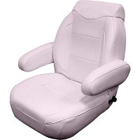 Wise 3126990 High Back Pontoon Helm Seat W/Flip Up Arm Rests, Platinum - 3126-990 - 144-3126990F1