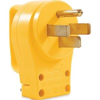 Camco 55252 Yellow Powergrip Replacement Rv Plug With Handle - 55252 - 17-55252F1