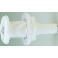 Attwood Thru Hull Connector For Hose, White - 3/4