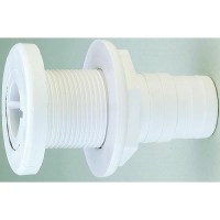 Attwood Thru Hull Connector For Hose, White - 1-1/8