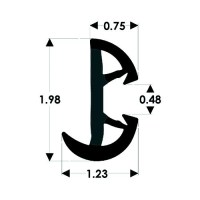 Taco V119993Bbk802 Semi-Rigid Suproflex Med.Rub Rail Kit W/Flexible Vinyl Overlay Insert, 2 X 1-1/4