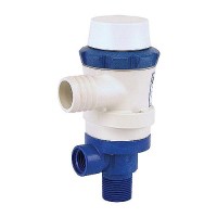 Shurflo 357-103-10 Anti-Airlock 12V 1,100 Gph 4.5 Amp White & Blue Piranha Dual Port Livewell Pump - 357-103-10 - 275-35710310F1