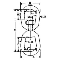 Chicago 215305 Galvanized Eye & Eye Swivel, 3/4