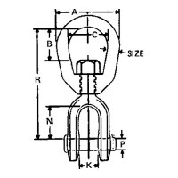Galvanized Jaw & Eye Swivel, 5/16