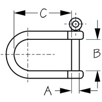 Sea-Dog 1471861 Wide D-Shackle/Mooring Buoy Stainless Steel Shackle - 147186-1 - 354-1471861F1