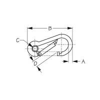 Snap Hook-Ss W/Eye 5/16X 3-1/4 - 151585-1 - 354-1515851F1