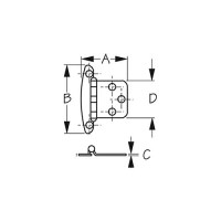 Sea-Dog 2019541 Flush Mount Concealed Hinge, Stainless, 2/Pk - 201954-1 - 354-2019541F1