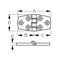 Sea-Dog 205420 Door Hinge, 4-1/8