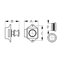 Sea-Dog 2243011 Push Button Rim Latch, Polished Brass - 224301-1 - 354-2243011F1