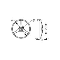 Sea-Dog 230323 3-Spoke Stainless Steering Wheel With Integral Knob, 13-1/2