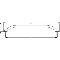 Seadog 2542181 Stud Mount Flanged Grab Rail, Stainless, 19-3/8