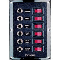 Sea-Dog 4248001 6-Gang Vertical Rocker Switch Breaker Panel - 424800-1 - 354-4248001F1
