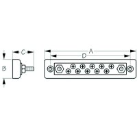 Sea-Dog 4267241 Buss Bar 20 Screw Terminal Block, 9-1/8