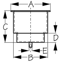 Seadog 588060N Flush Mount Combo Drink Holder W/Drain Fitting, Black - 588060N - 354-588060Nf1