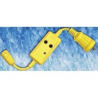 Hubbell Hbl105Gf Yellow Watertight 30A Twist Lock To 15A Straight Blade Adapter With Gfci 30 - Hbl105Gf - 36-Hbl105Gff1