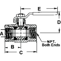Bronze Ball Type Fuel Shut-Off Valve, 1/2
