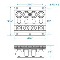 Seachoice Led 12V 4-Switch Distibution Panel, Pre-Wired, Boat Panel Mount - 12321 - 50-12321F1