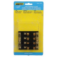 Seachoice 4-Gang Fuse And Terminal Block, Brass Clips And Contacts, Sfe 20 Amp Of 3Ag Fuse - 13431 - 50-13431F1