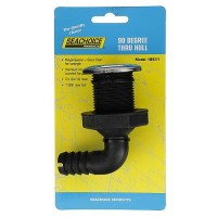 Seachoice 90-Degree Thru-Hull Connector, Fits 3/4 In. Id Hose, 1-3/8 In. Max Hull, White - 50-18541 - 50-18541F1