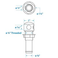 Seachoice Thru Hull Fuel Tank Vent, Chrome-Plated Brass, 5/8 In. - 50-23031 - 50-23031F1