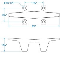 Seachoice Chrome Plated Zinc Hollow Base Cleat - 50-30561 - 50-30561F1