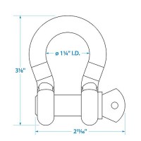 Seachoice 43091 Galvanized Anchor Shackle - 1/2