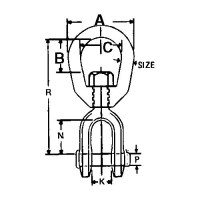 Jaw & Eye Swivel-Hot Dip Galvanized-1/2 - 43630 - 50-43630F1