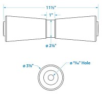 Seachoice Non-Marking Tp Yellow Rubber Keel Roller With 5/8