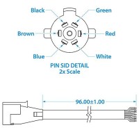 7-Way Trailer Wiring 8' Cable With 7-Way Molded Connector - 58111 - 50-58111F1