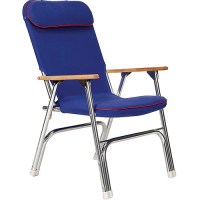 Seachoice Canvas Folding Chair Blue W/ Red Trim - 50-78511 - 50-78511F1