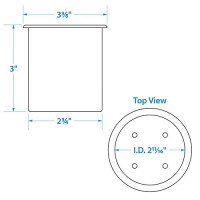 Seachoice 79481 Drink Holder Black - Black, Small Recessed - 79481 - 50-79481F1