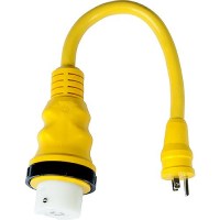 Marinco Standard Pigtail Adapter Dock Side Male 15A 125V Straight Blade With Locking Screw To Female 50A 125/250V Locking With Sealing Collar System - 150Spp - 69-150Sppf1
