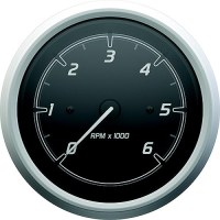 Quicksilver 8M6020109 Tachometer (6,000Rpm), Black/Brushed Stainless - 8M6020109 - 710-79-8M6020109F1