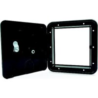 B&B Molders 94337 Square Electric Cable Hatch, Large W/Open Back & Key Lock, Polar White - 94337 - 865-94337F1